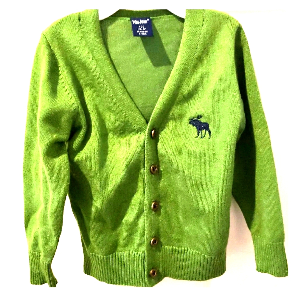 2t / 3t wei juan 100 green button down cardigan